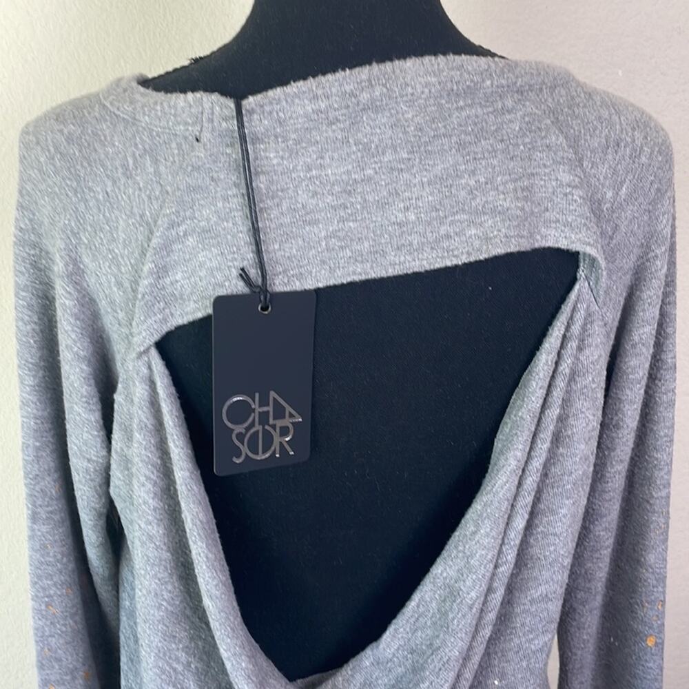 New! Chaser open slouch back dancer’s sweatshirt women’s M - Picture 7 of 12